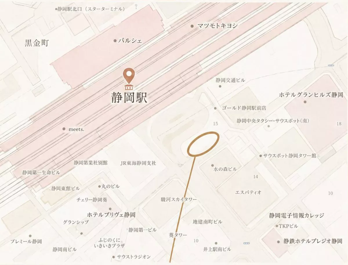 静岡駅南口 送迎バス乗り場案内図